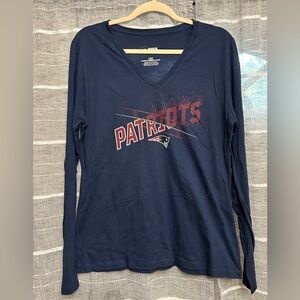 New Women’s New England Patriots Navy Long Sleeve Shirt